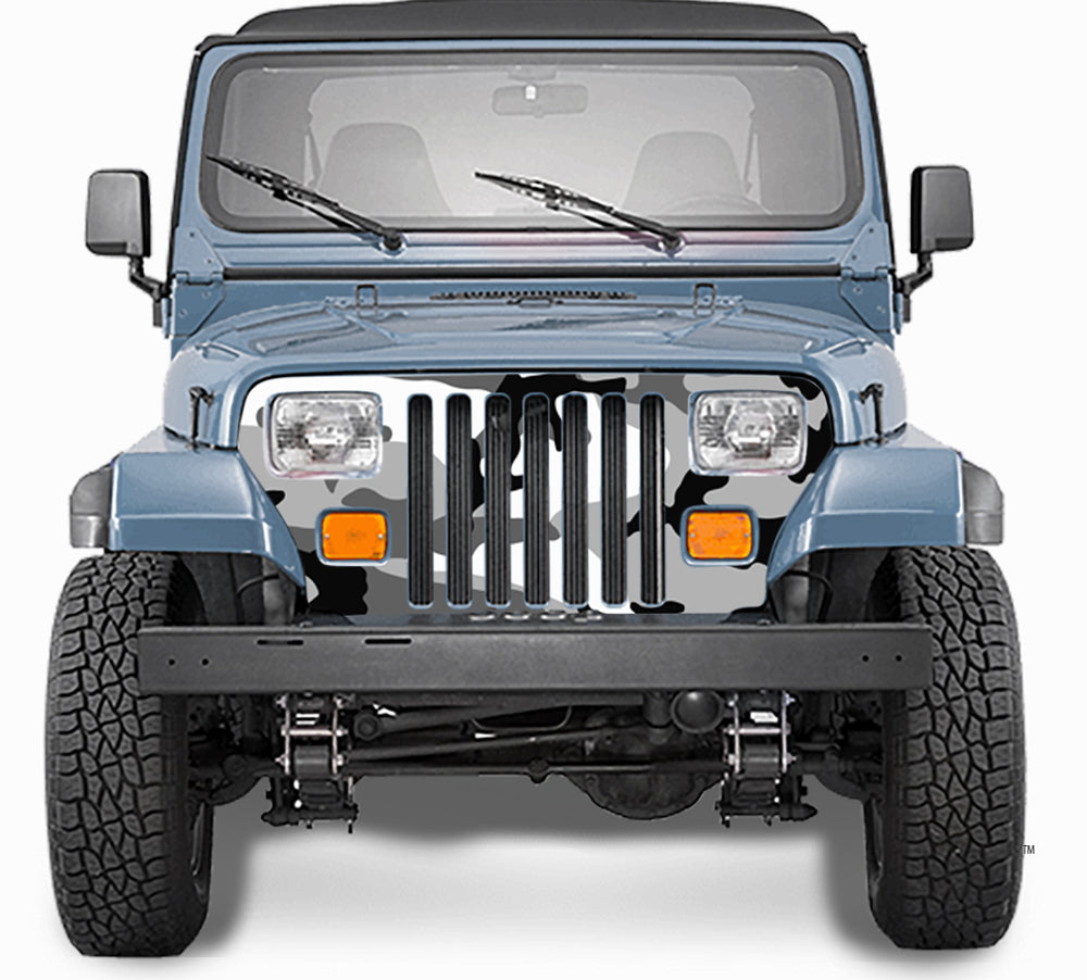 Jeep Wrangler Grill Wrap Camo Snow Urban Camouflage 1987-1995