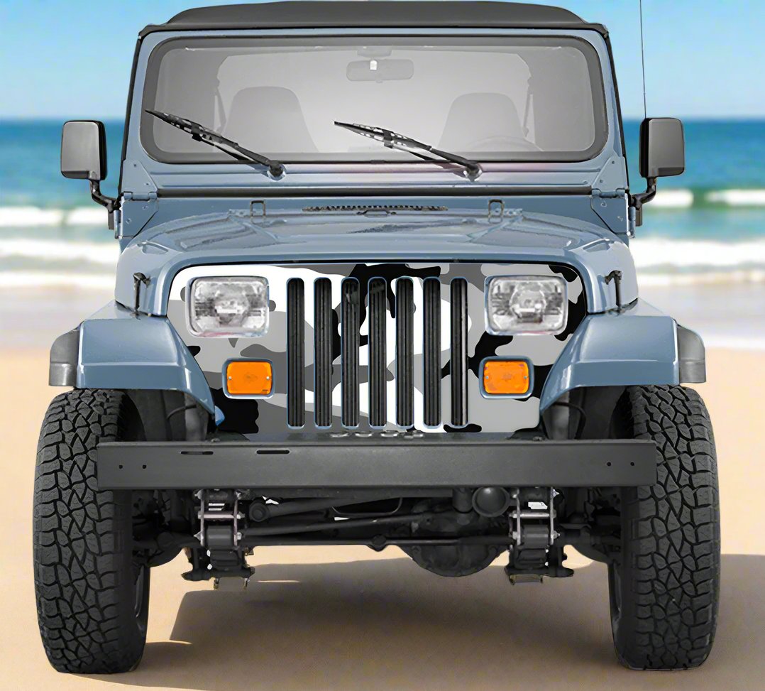 Jeep Wrangler Grill Wrap Camo Snow Urban Camouflage TJ