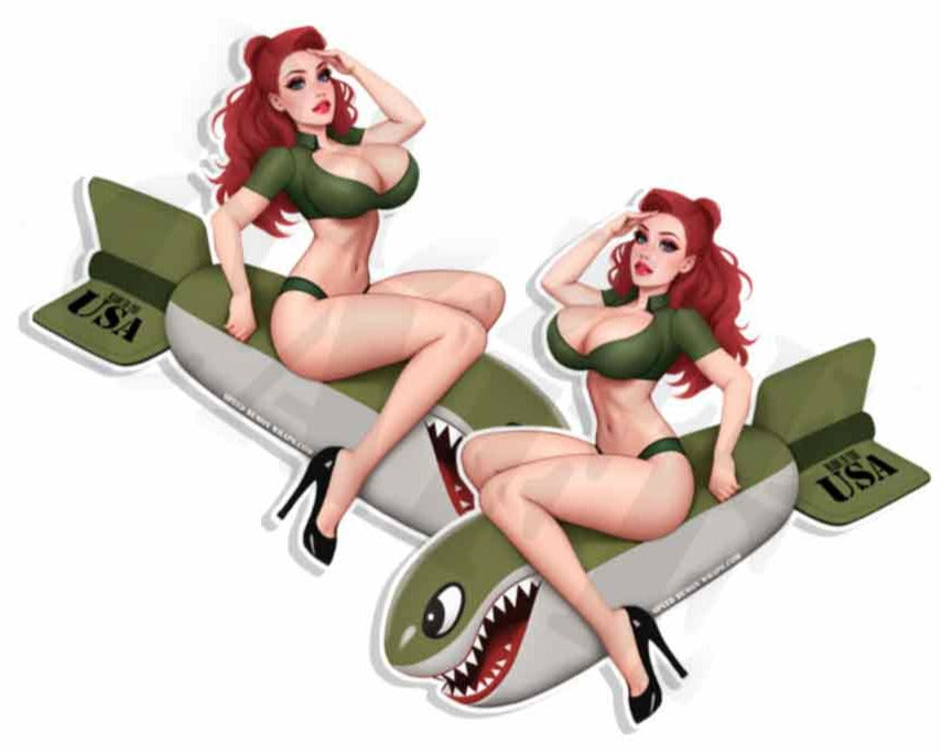Blown Away Pin Up Decals Close