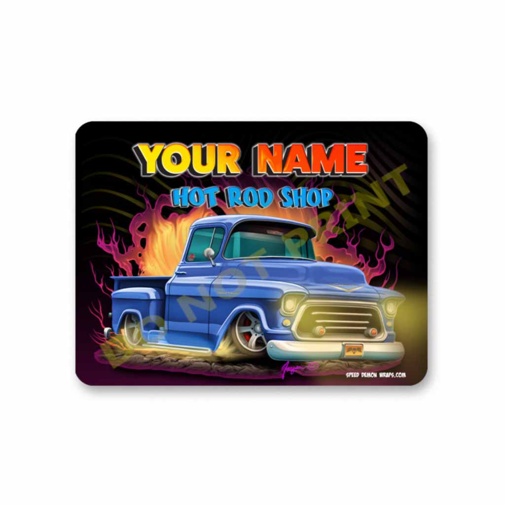 Personalized Blue 1957 Chevy Garage Sign