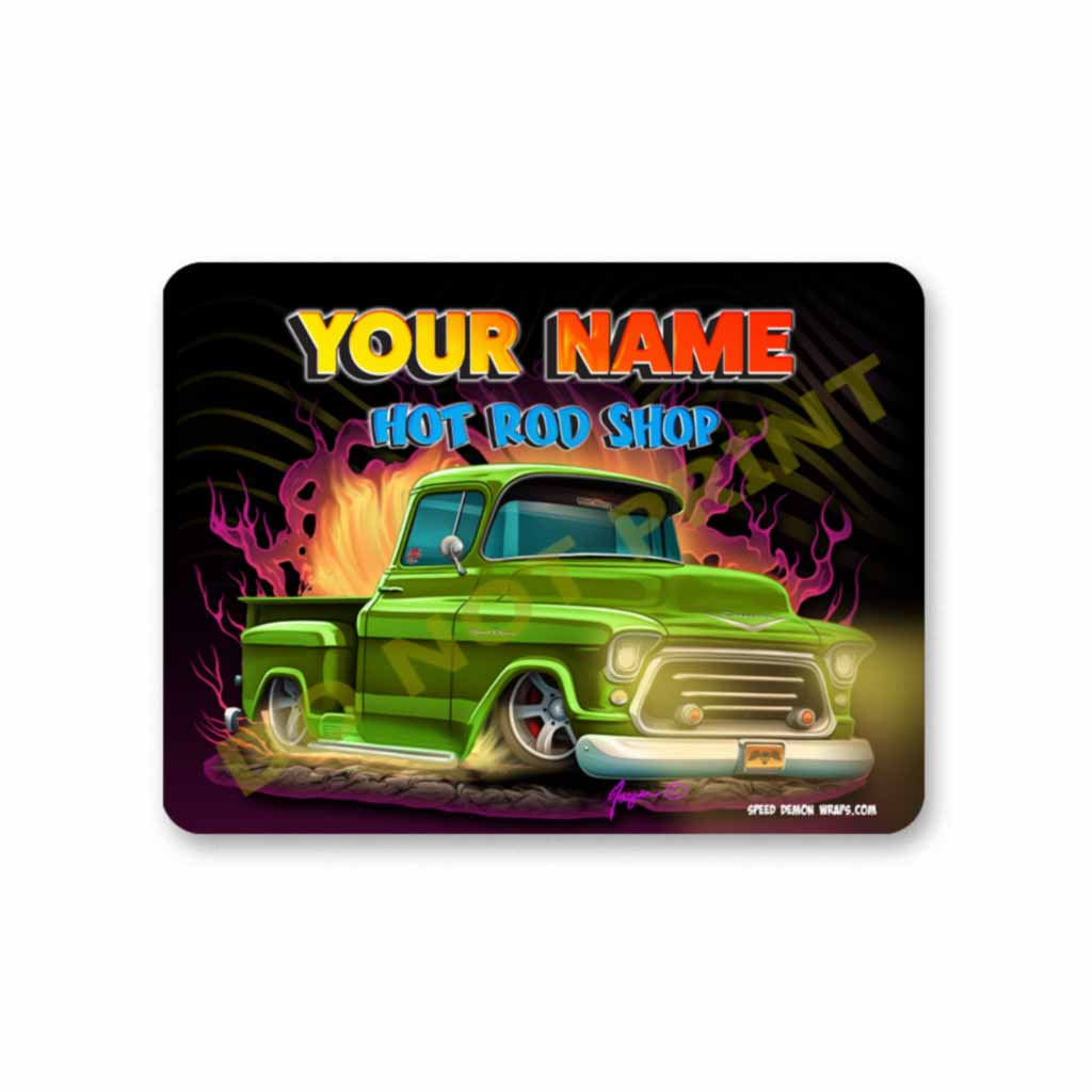 Green 1957 Chevy Sign