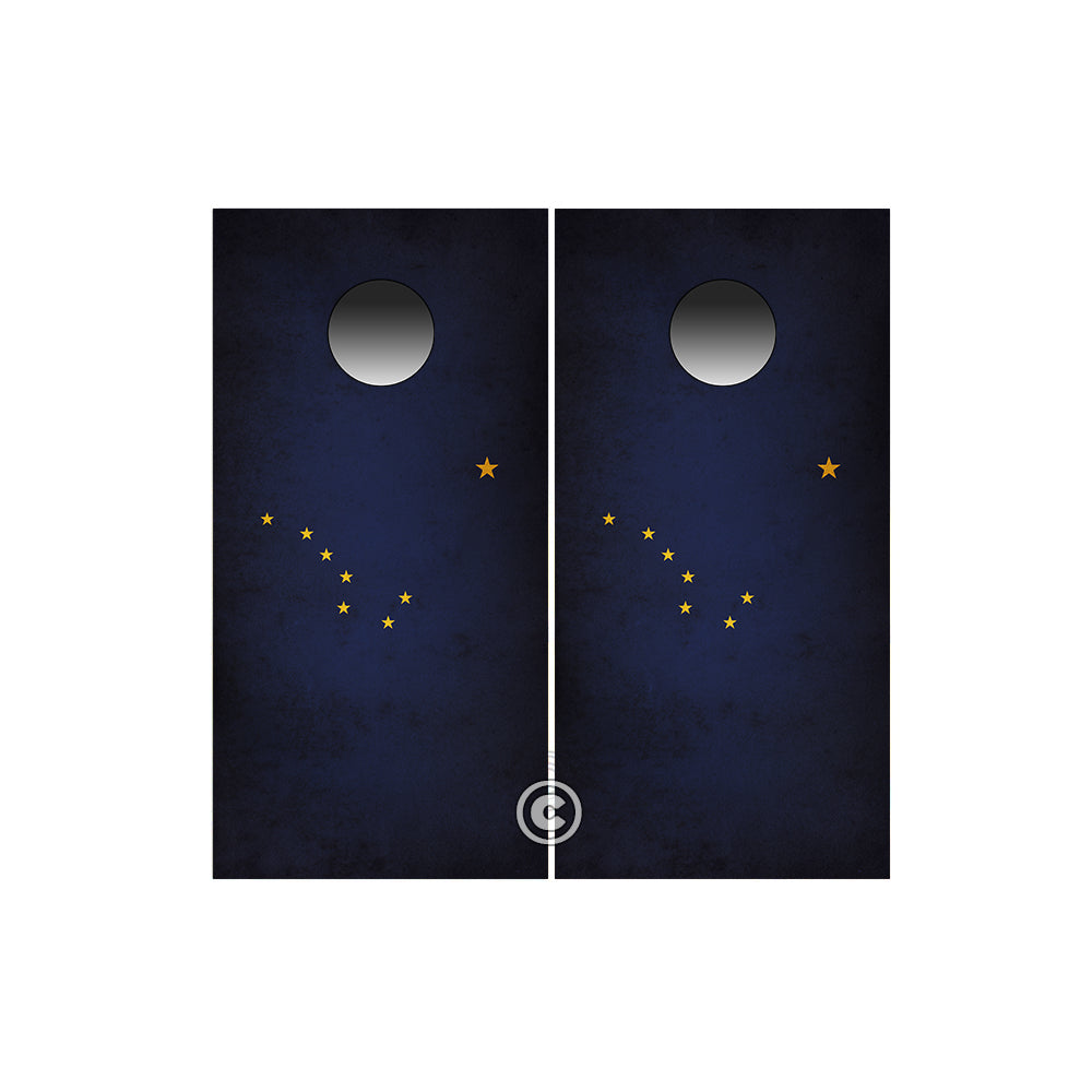 Alaska State Cornhole Wraps ~ Rustic