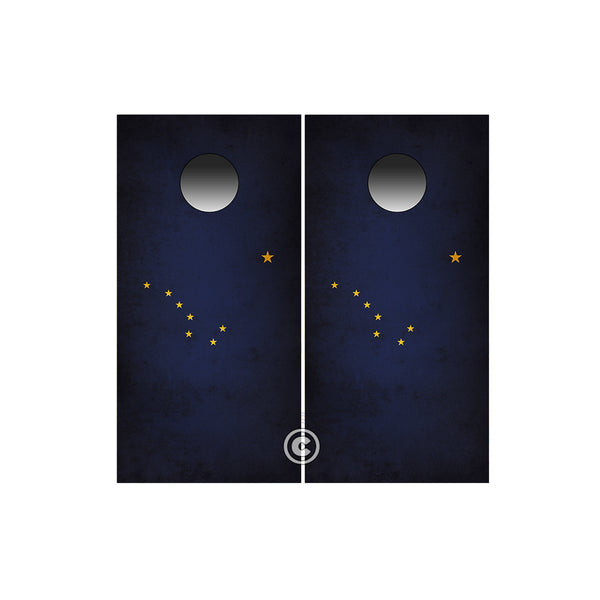 Alaska State Cornhole Wraps ~ Rustic