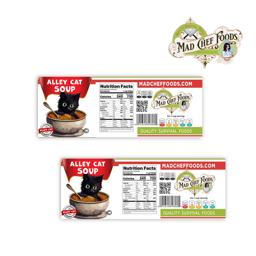 Alley Cat Soup Funny Prank Soup Can Labels Gag Gift