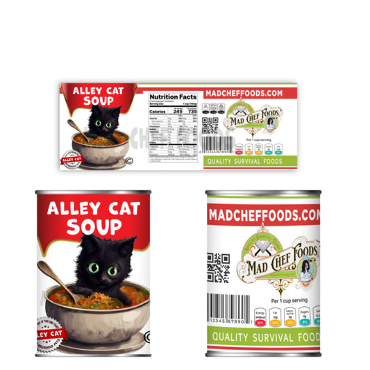 Alley Cat Soup Prank Label 
