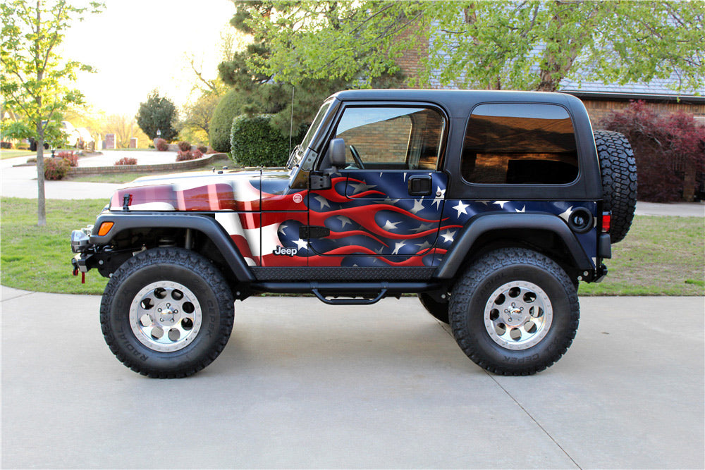 Flaming American Flag Magic Trail Armor