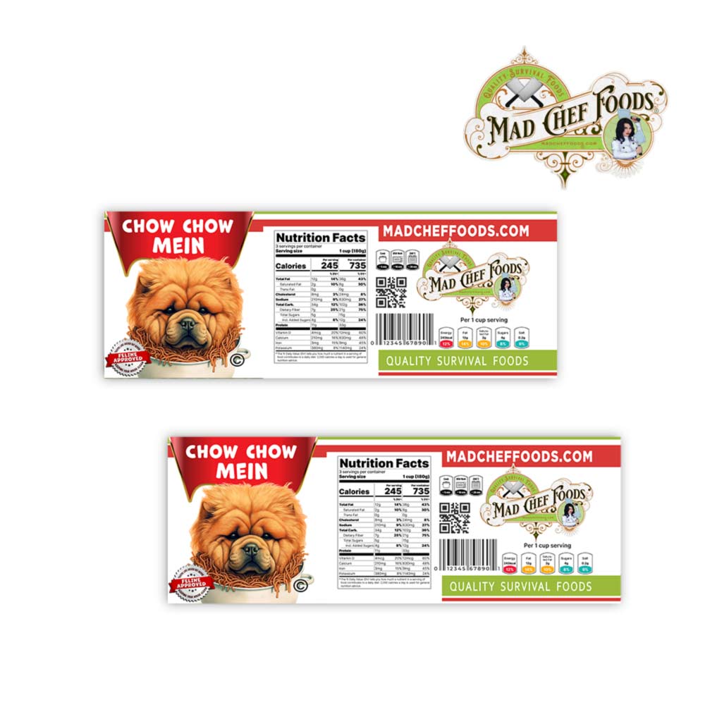 Chow Chow Mein Funny Prank Soup Can Labels Gag Gift