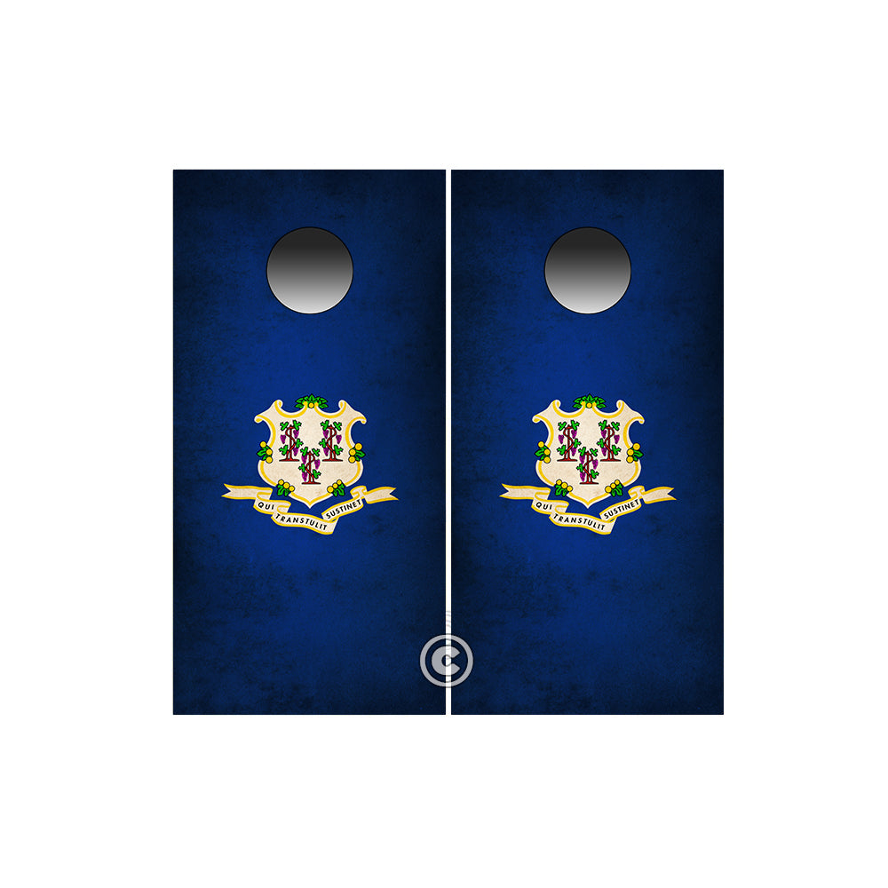 Connecticut State Cornhole Wraps ~ Rustic