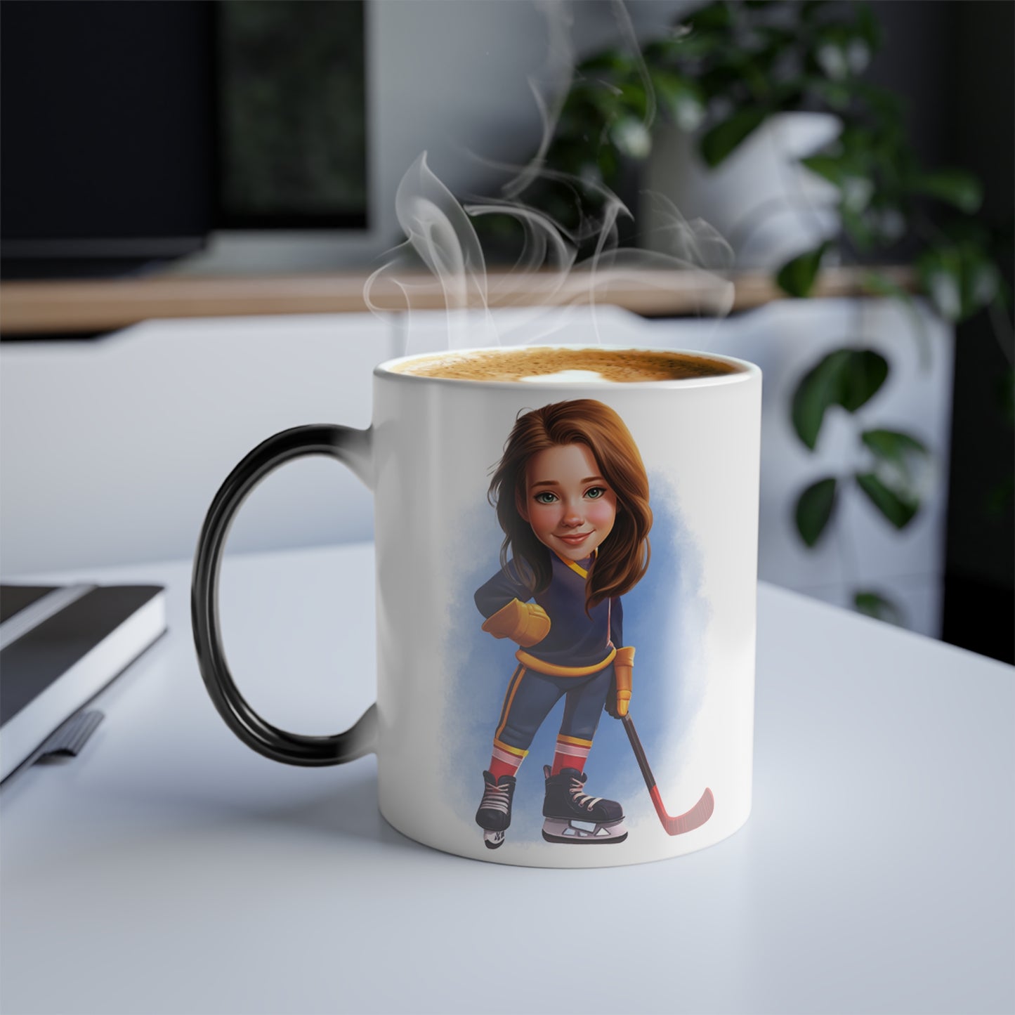 Hockey Player Custom Cartoon Caricature From Photo Personalized Magic Mug