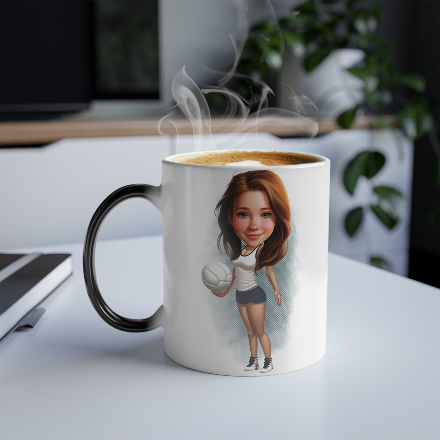 Volleyball Player Custom Cartoon Caricature From Photo Personalized Magic Mug