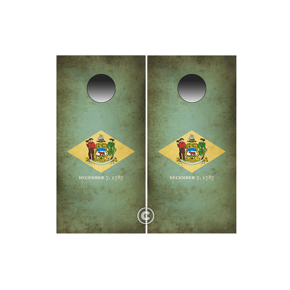 Delaware State Cornhole Wraps ~ Rustic