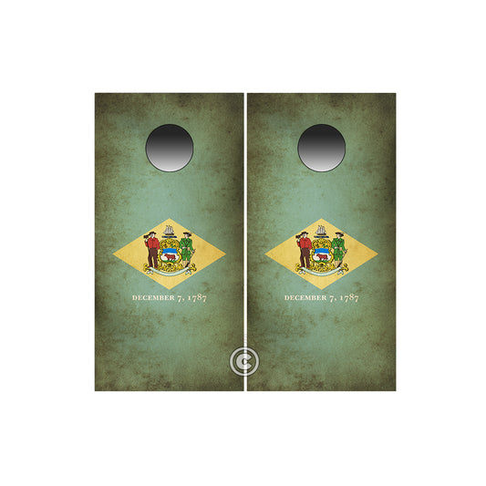 Delaware State Cornhole Wraps ~ Rustic