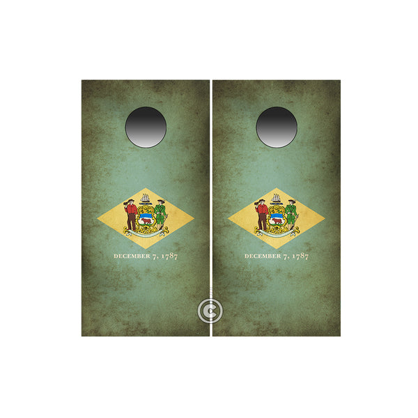 Delaware State Cornhole Wraps ~ Rustic