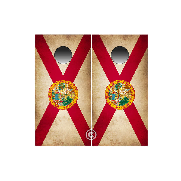 Florida State Cornhole Wraps ~ Rustic