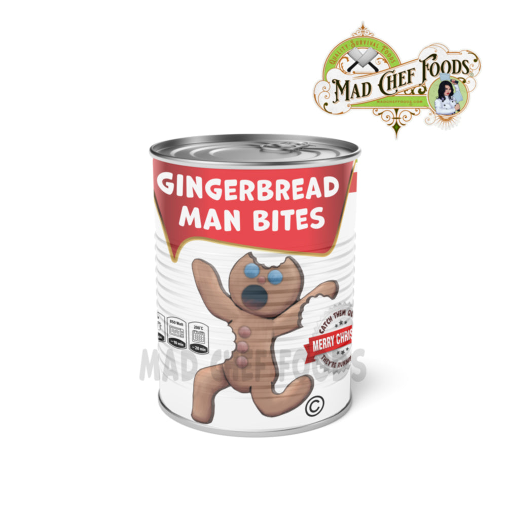 Gingerbread Man Bites Soup Funny Prank Soup Can Labels Gag Gift