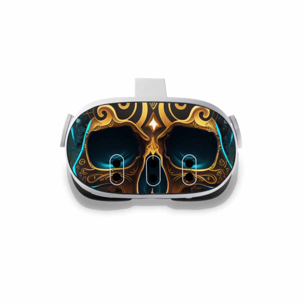 Gold Skull Meta Quest 3 Skin Wraps