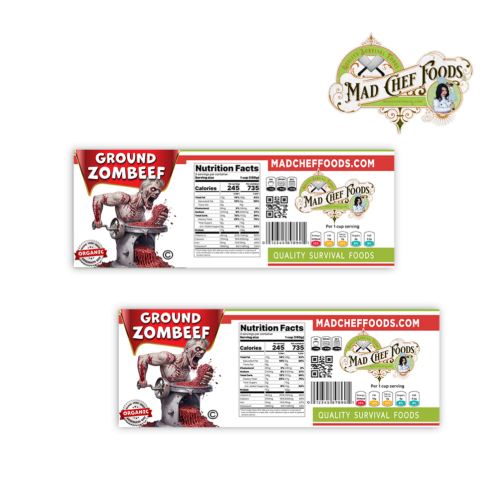Ground Zombeef Funny Prank Soup Can Labels Gag Gift