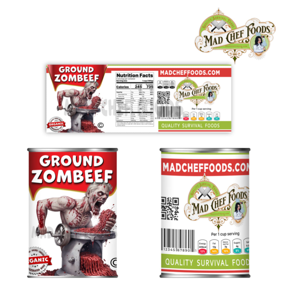 Ground Zombeef Funny Prank Soup Can Labels Gag Gift