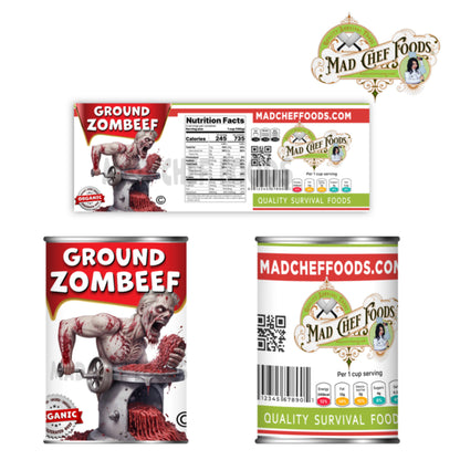 Ground Zombeef Funny Prank Soup Can Labels Gag Gift