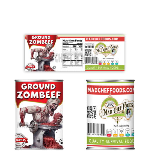 Ground Zombeef Soup Can Label