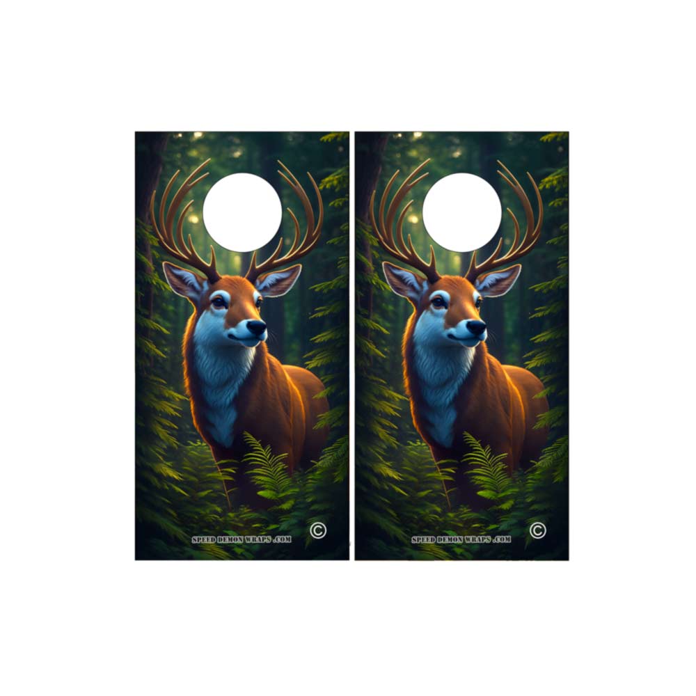Hand Painted Buck Cornhole Wraps
