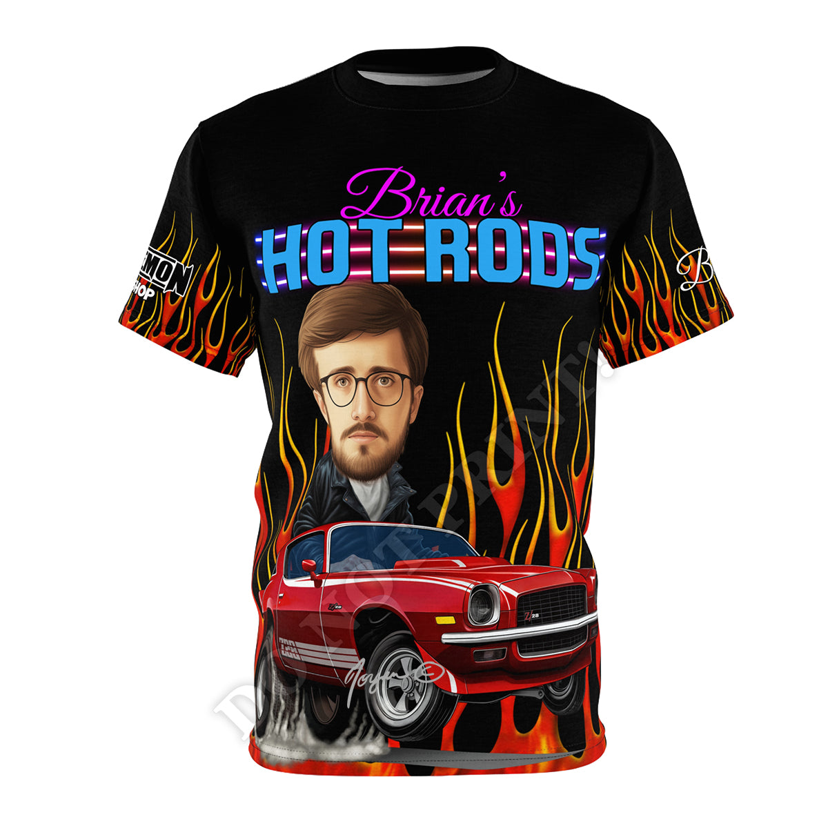 Hot Rod Camaro Caricature Shirt