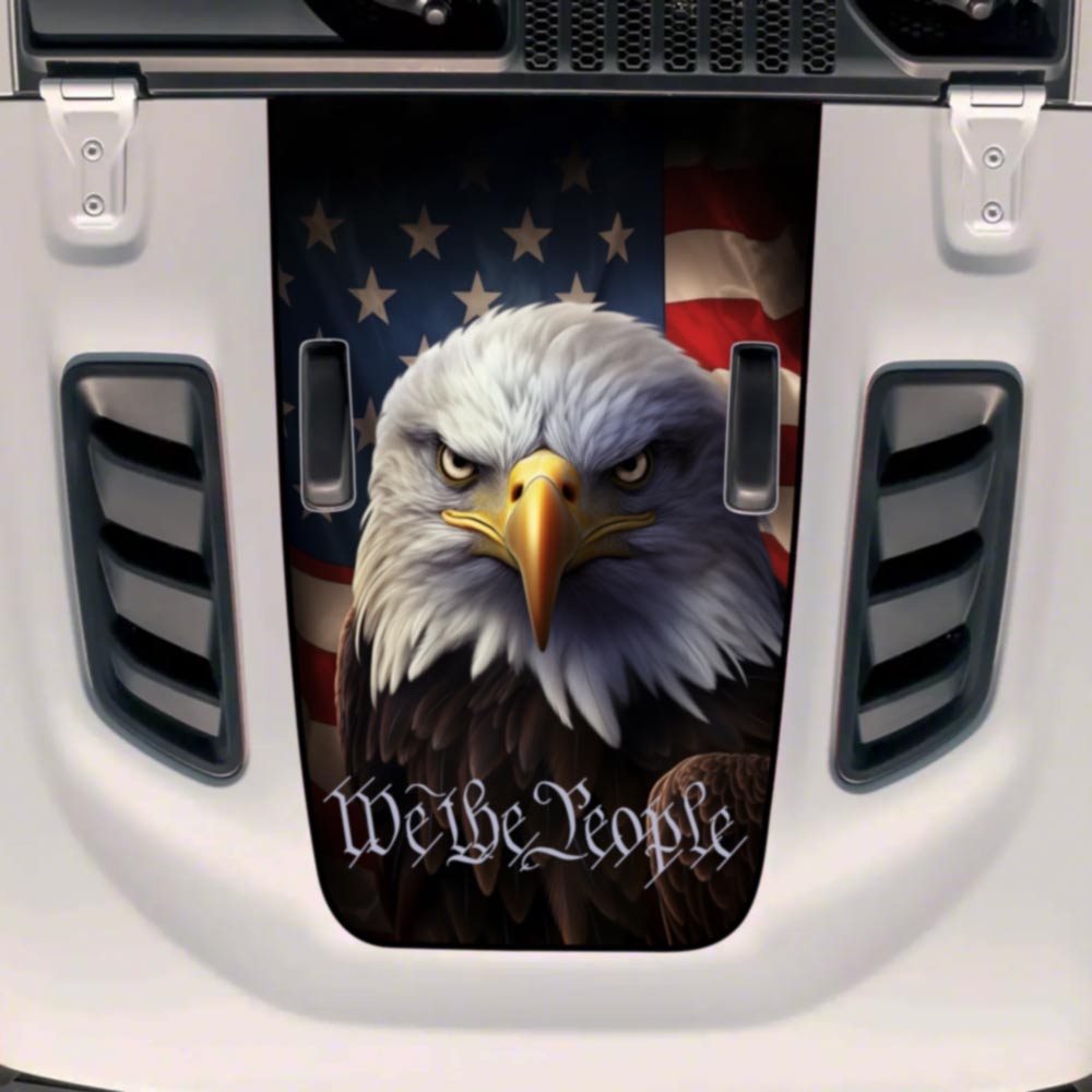 Hood Stripe Decal W Outline Jeep Jl Wrangler Jt Gladiator 2018-2024 American Flag We The People