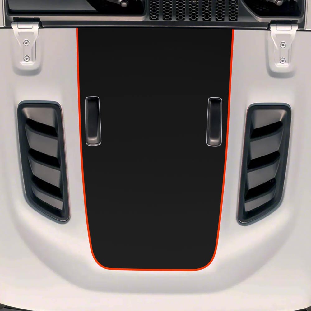 Hood Stripe Decal Jeep Jl Wrangler Jt Gladiator 3/8 Light Red outline 2018-2024