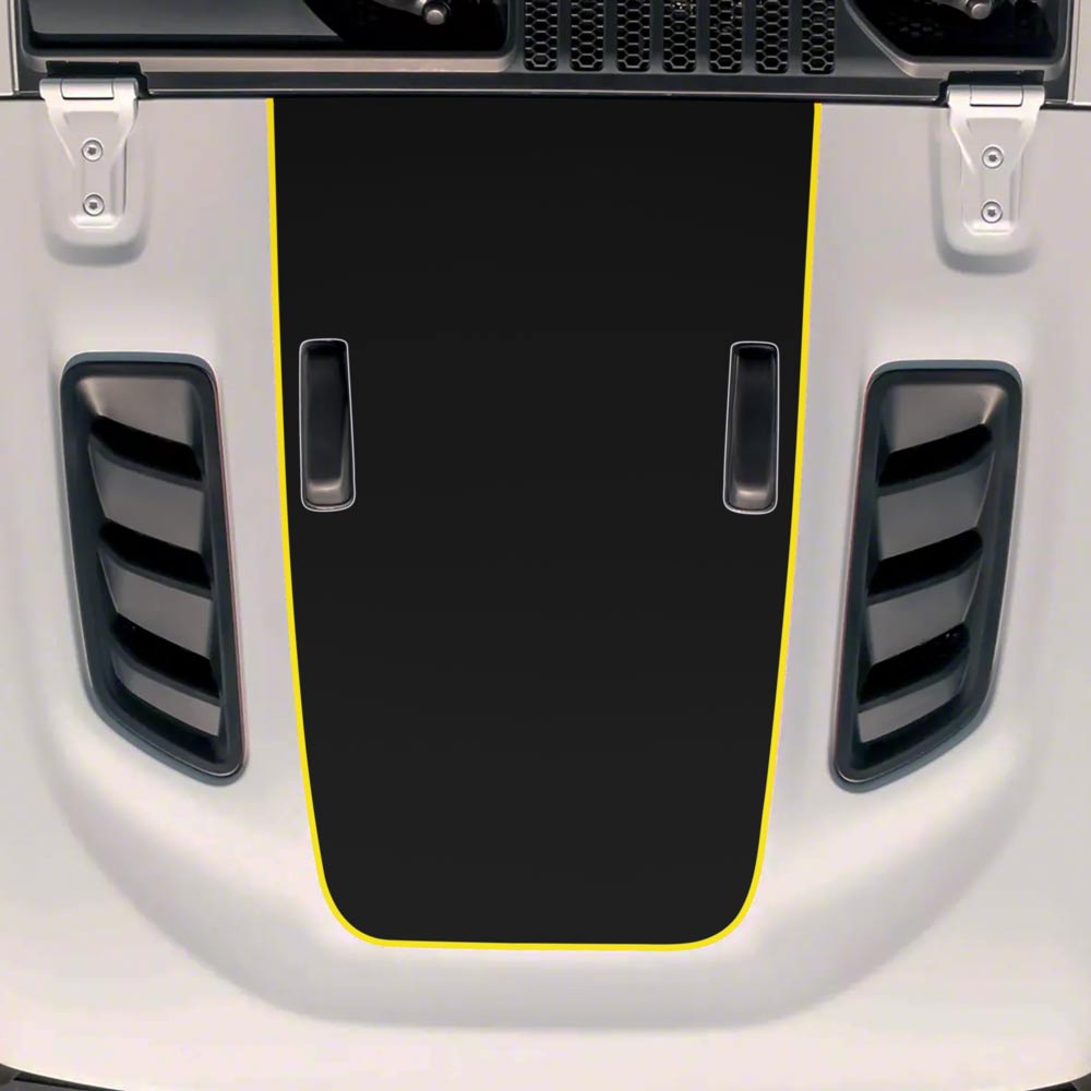 Hood Stripe Decal Jeep Jl Wrangler Jt Gladiator 3/8 Yellow outline 2018-2024
