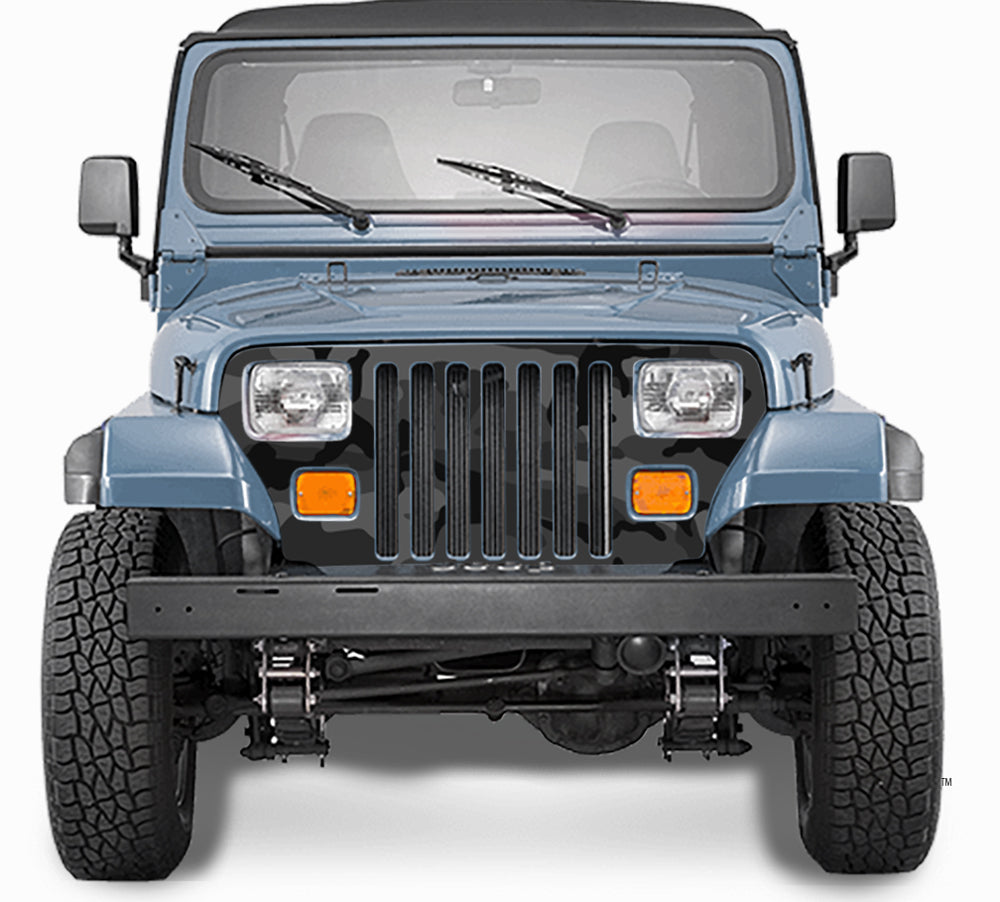 Jeep Wrangler Grill Wraps Camo Black Urban