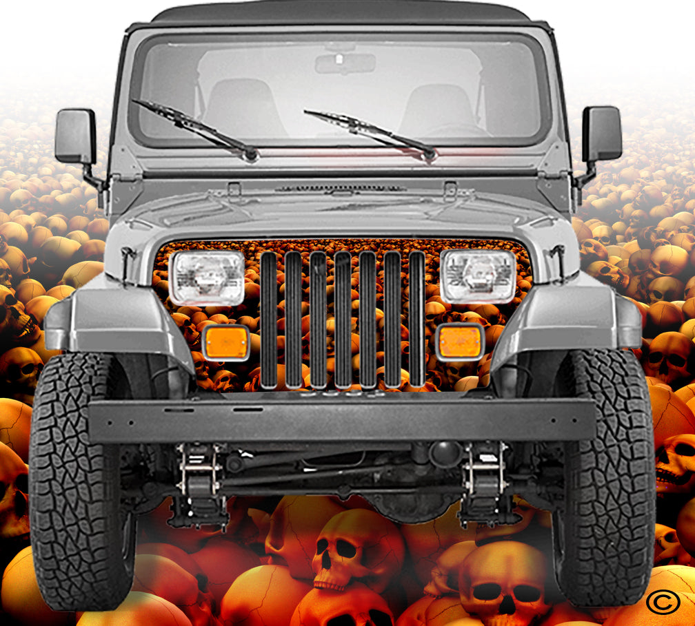 Candy Jeep Wrangler Grill Wraps Skulls Skull Crusher YJ 1987-1995