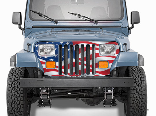 Jeep Wrangler Grill Wrap American Flag 1987-1995 TJ