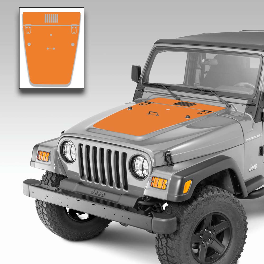 Jeep Wrangler Hood Decal Orange TJ 1996-2006