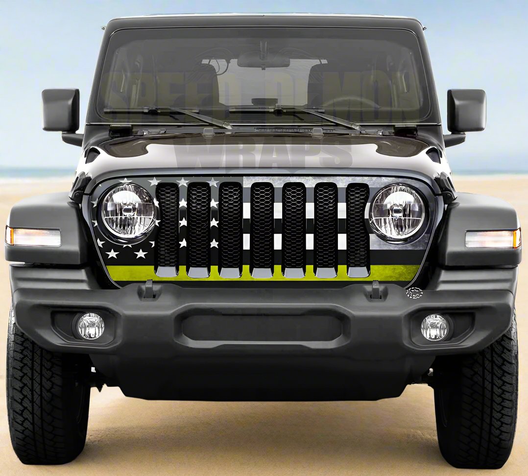 Jeep Wrangler Grill Wrap Yellow Line 2018-2025