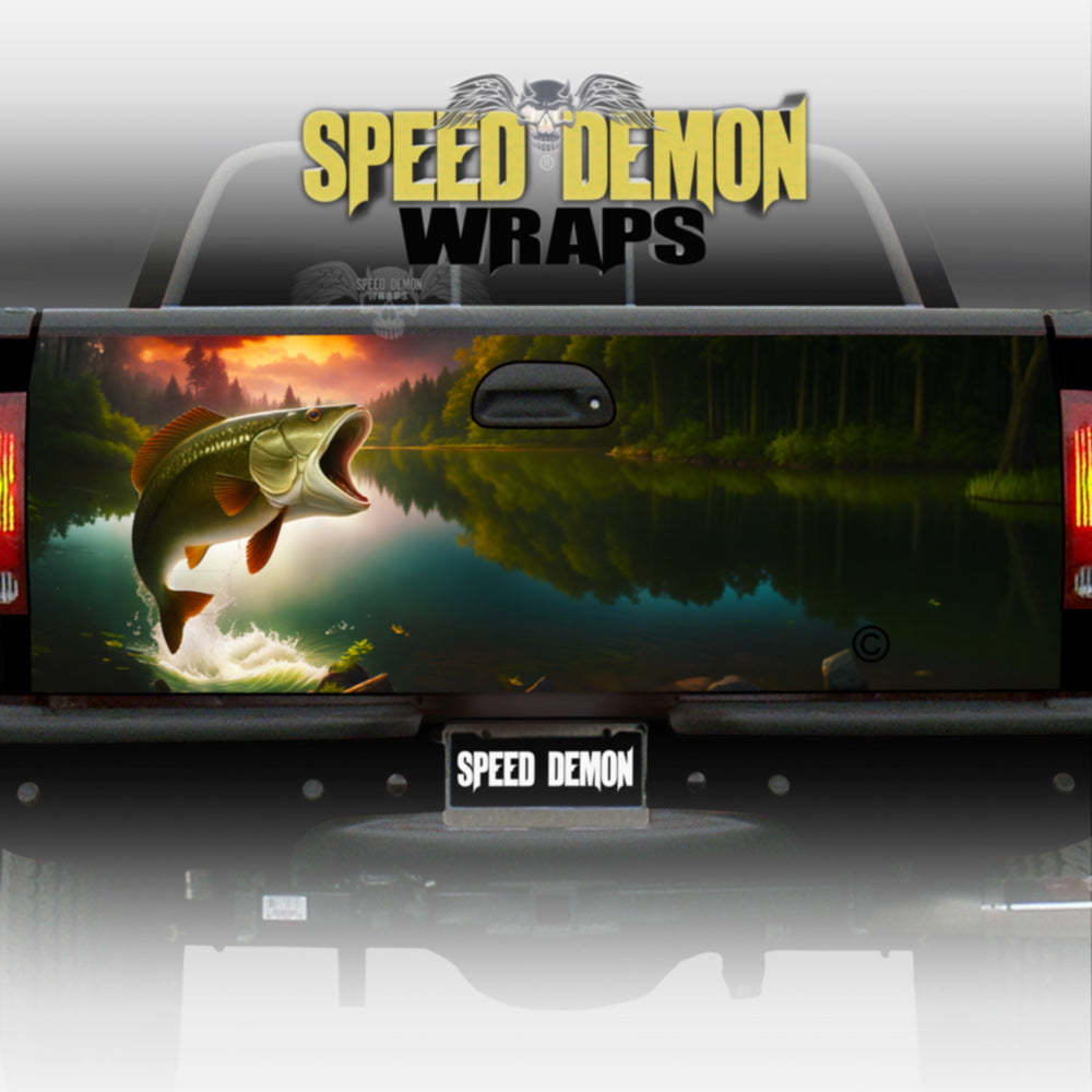 Largemouth Bass At Sunrise Tailgate Wrap