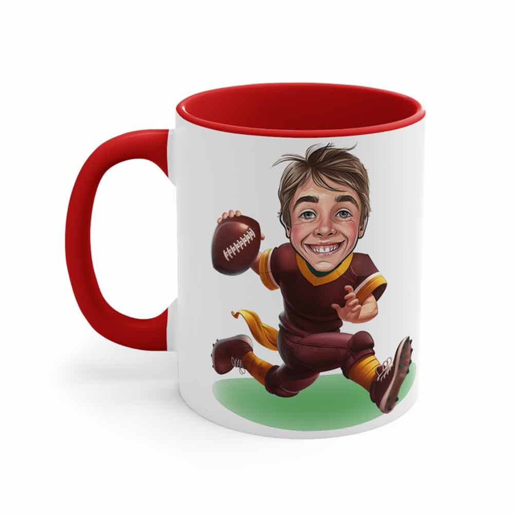 Football Player Coffee Mug Caricature From Photo