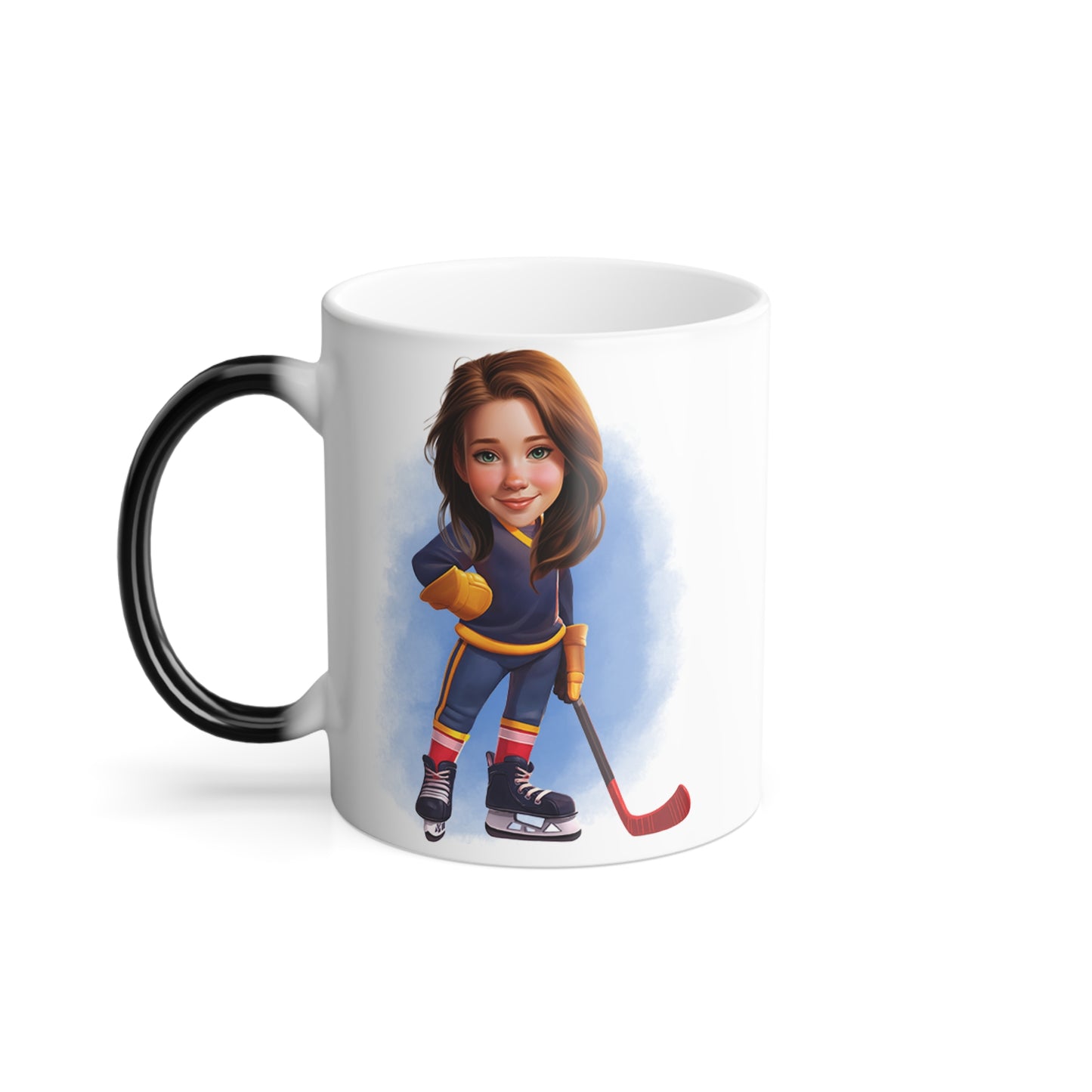 Hockey Player Custom Cartoon Caricature From Photo Personalized Magic Mug