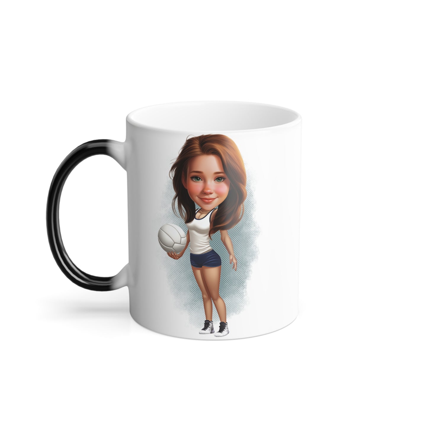 Volleyball Player Custom Cartoon Caricature From Photo Personalized Magic Mug