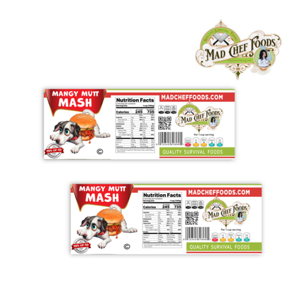 Mangy Mutt Mash Funny Prank Soup Can Labels Gag Gift
