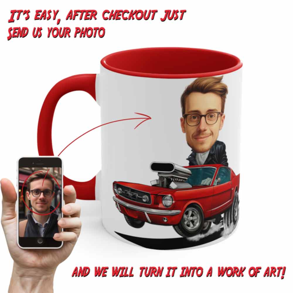 Mustang Coffee Mug Car Caricature From Photo