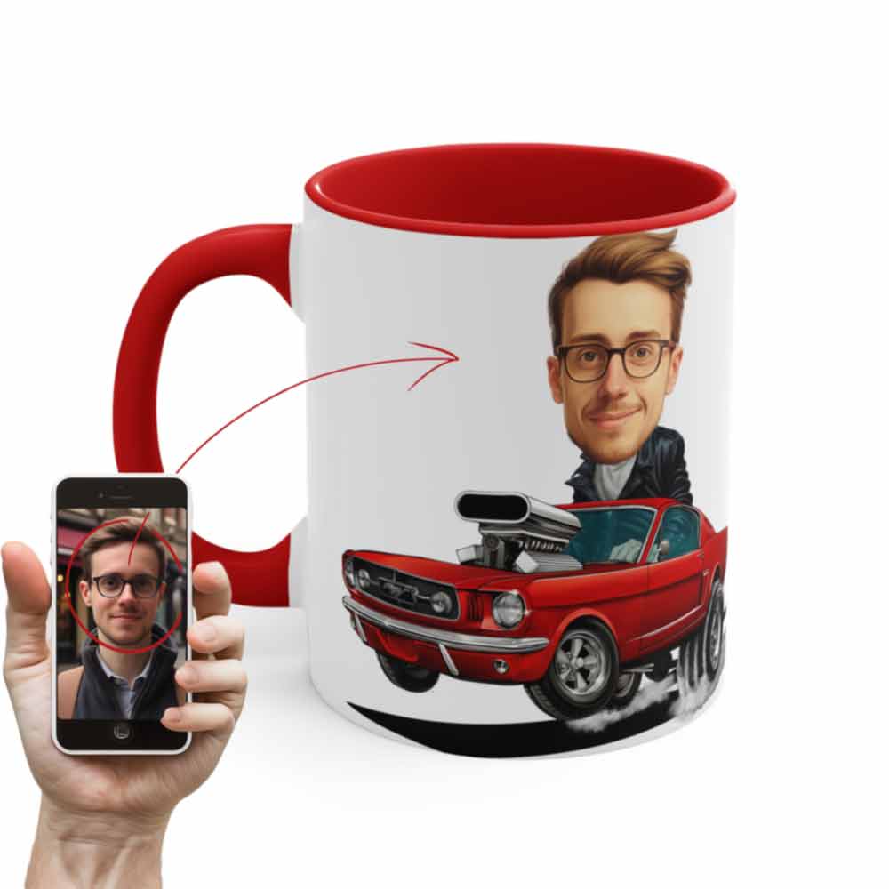 Mustang Coffee Mug Car Caricature From Photo
