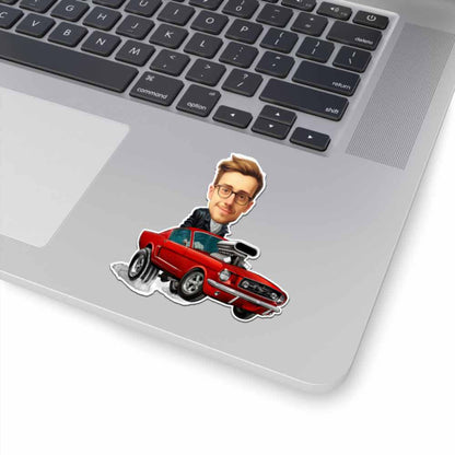 Personalized Mustang Car Caricature from Photo Muscle Car Sticker - 6 Pack