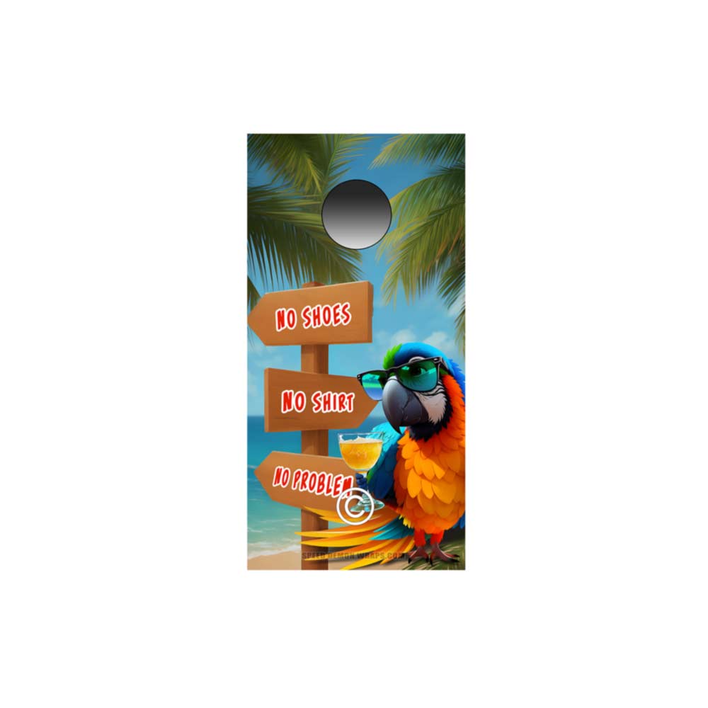 Our No Shirt No Shoes No Problem Cornhole Wrap