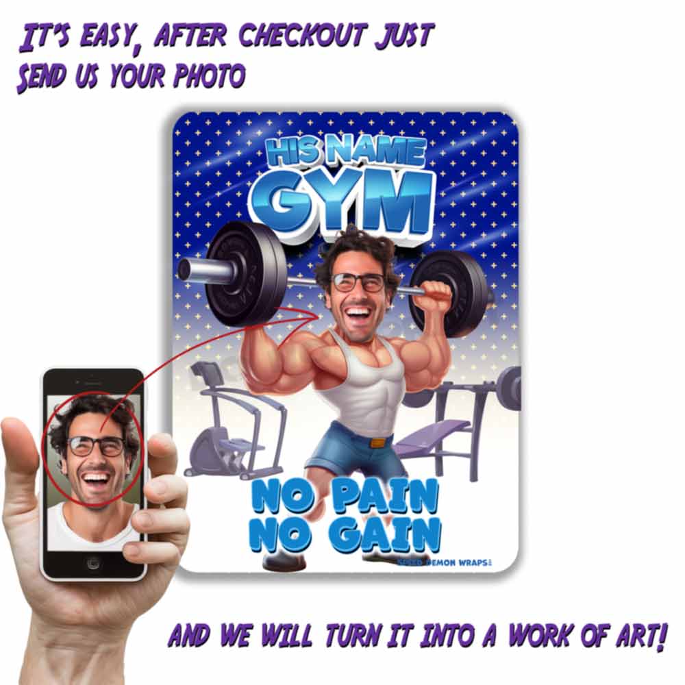 Personalized Gym Metal Sign HIS Portrait From Photo
