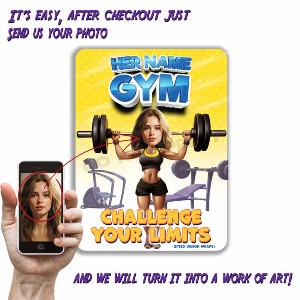 Personalized Gym Metal Sign Portrait From Photo Challenge Your Limits