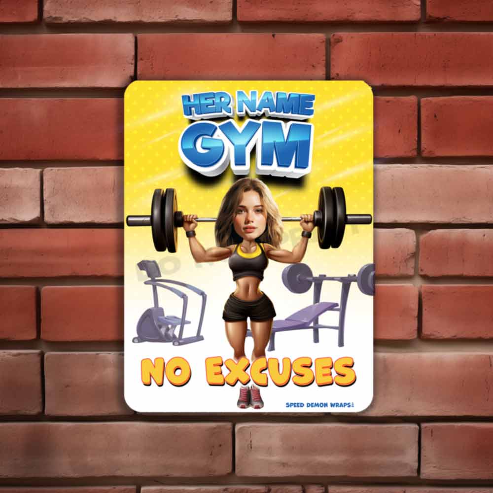 Personalized Gym Metal Sign No Excuses