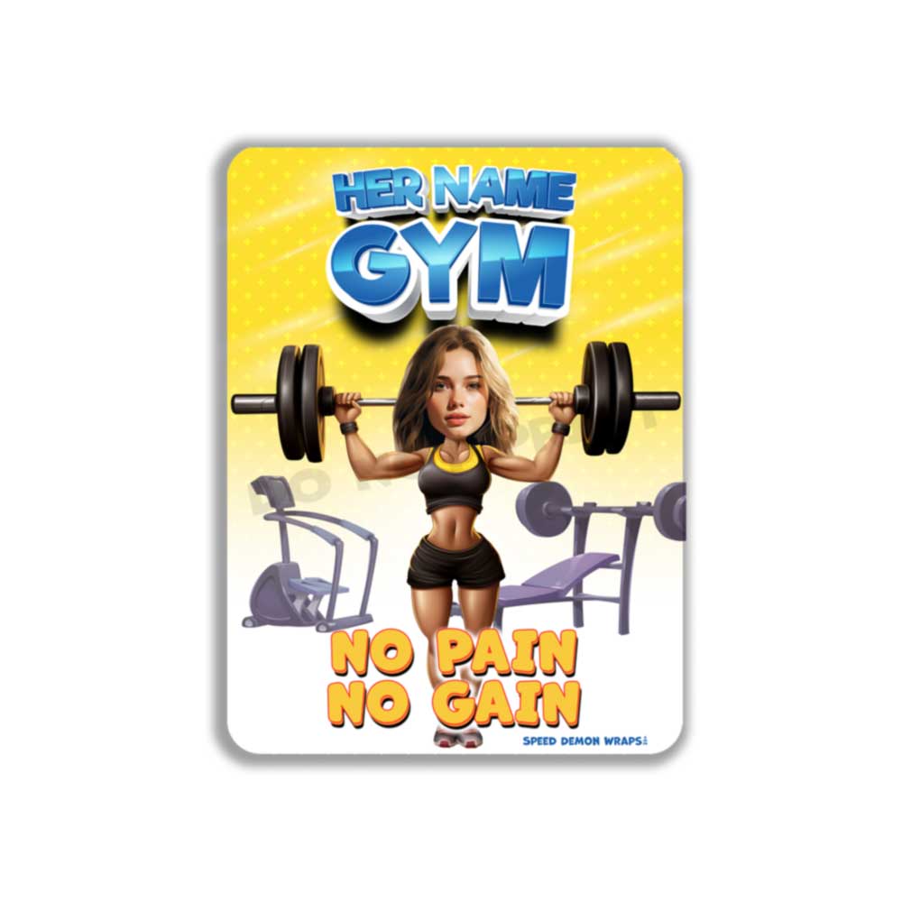 Personalized Gym Metal Sign Portrait From Photo No Pain No Gain Caricature