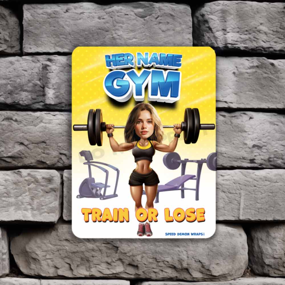 Personalized Gym Metal Sign Train or Lose