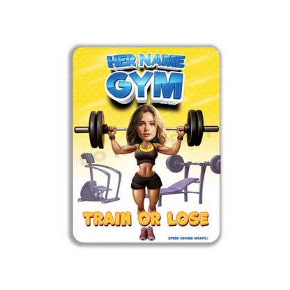 Personalized Gym Metal Sign Portrait From Photo Train or Lose Caricature