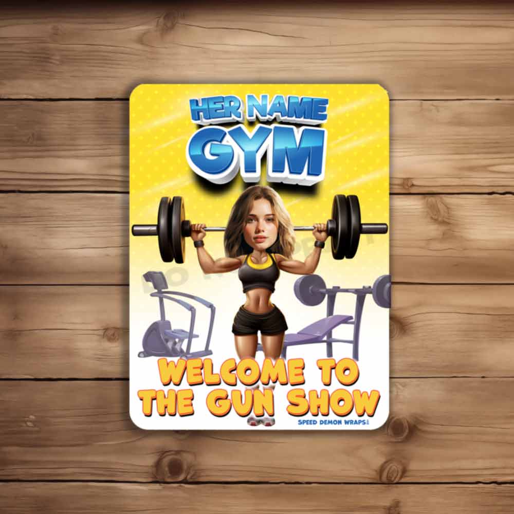 Personalized Gym Metal Sign Welcome to the Gun Show